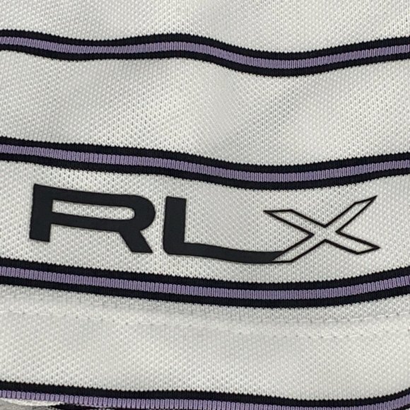 Mens RLX Ralph Lauren Golf Short Sleeve Polo Shirt White Stripes XL 2011 US Open - Picture 3 of 5